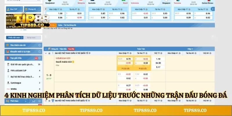 4 kinh nghiệm phân tích dữ liệu trước những trận đấu bóng đá