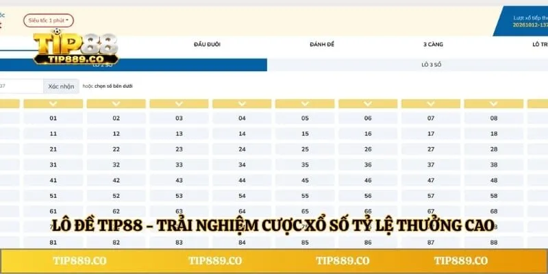 Lô Đề TIP88 - Trải Nghiệm Cược Xổ Số Tỷ Lệ Thưởng Cao 1 Lô Đề TIP88 - Trải Nghiệm Cược Xổ Số Tỷ Lệ Thưởng Cao
