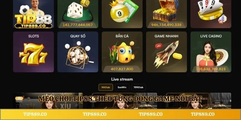 Mẹo chơi TIP88 theo từng dòng game nổi bật