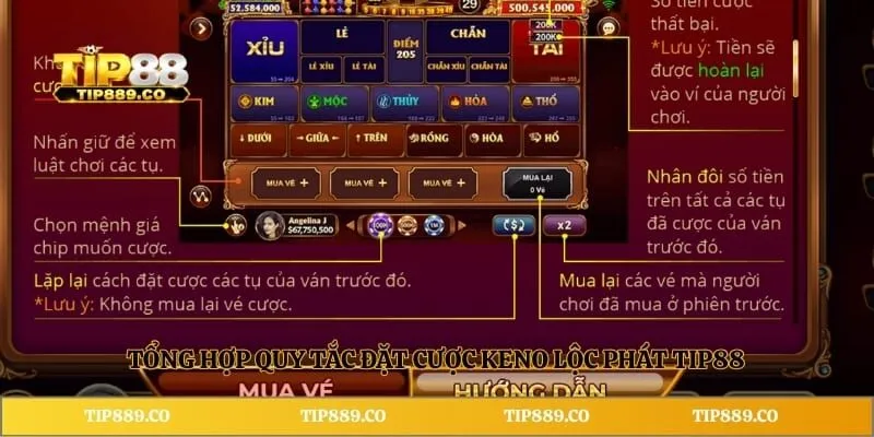 Tổng hợp quy tắc đặt cược Keno Lộc Phát TIP88